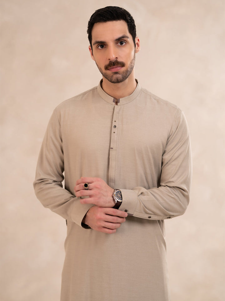 Blended Fawn Shalwar Kameez - Almirah