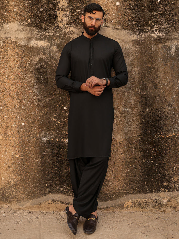 Blended Black Shalwar Kameez - Almirah