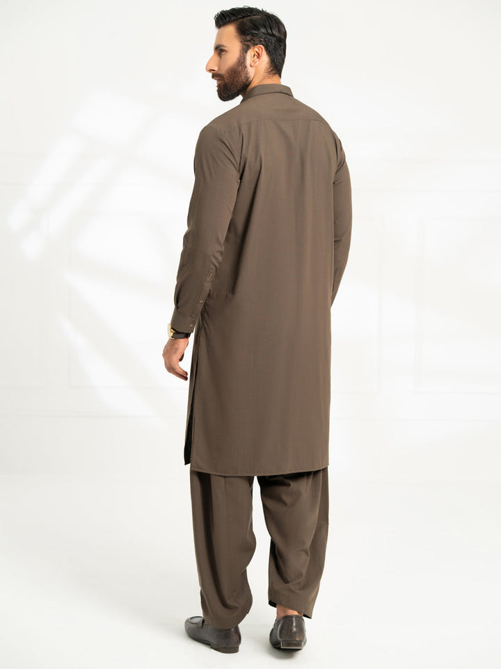 Blended Dark Olive Shalwar Kameez - Almirah