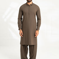 Blended Dark Olive Shalwar Kameez - Almirah