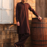 Blended Dark Maroon Shalwar Kameez - Almirah