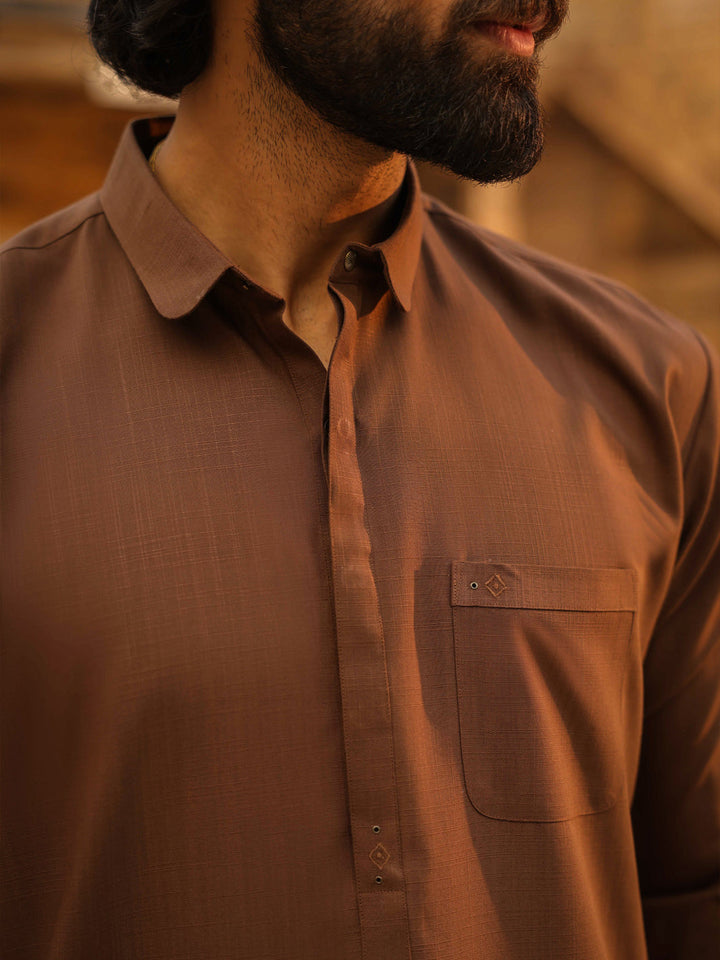 Blended Brown Shalwar Kameez - Almirah