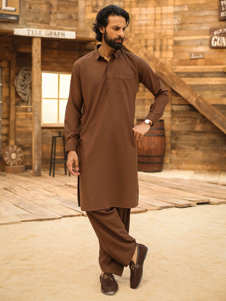 Blended Brown Shalwar Kameez - Almirah