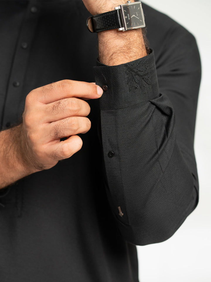 Blended Black Shalwar Kameez - Almirah