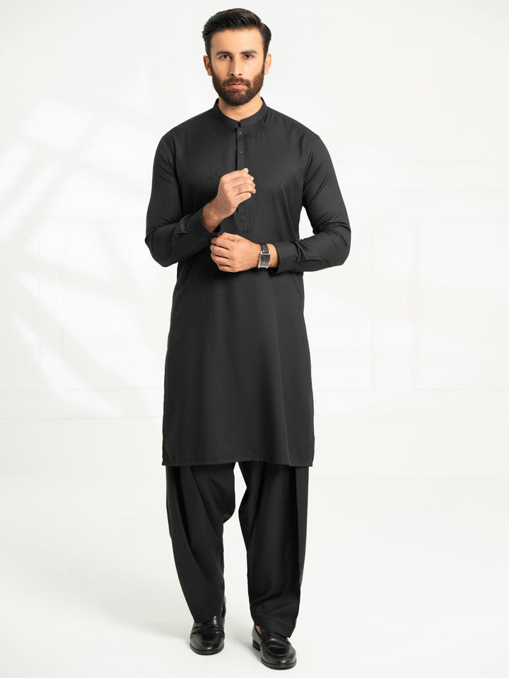 Blended Black Shalwar Kameez - Almirah