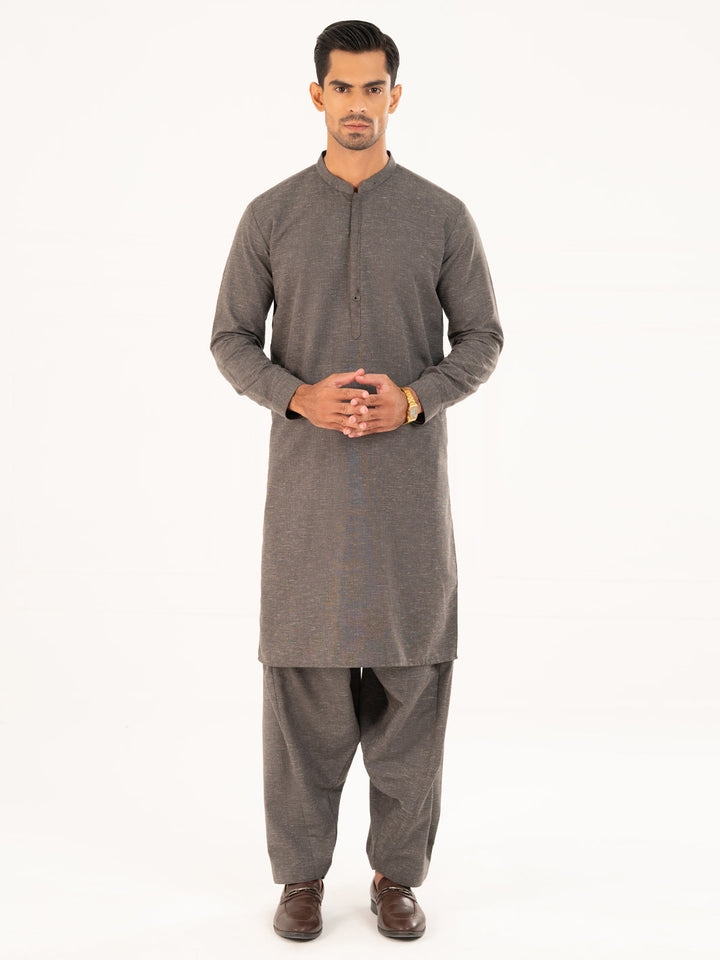 Blended Charcoal Grey Shalwar Kameez - Almirah
