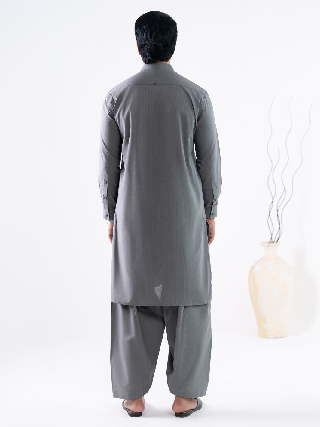 Cotton Grey Shalwar Kameez - J. Junaid Jamshed