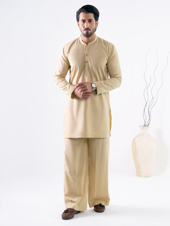Polyester Beige Kurta Trouser - Almirah