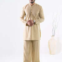 Polyester Beige Kurta Trouser - Almirah