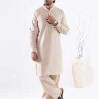 Cotton Beige Kurta Trouser - J. Junaid Jamshed