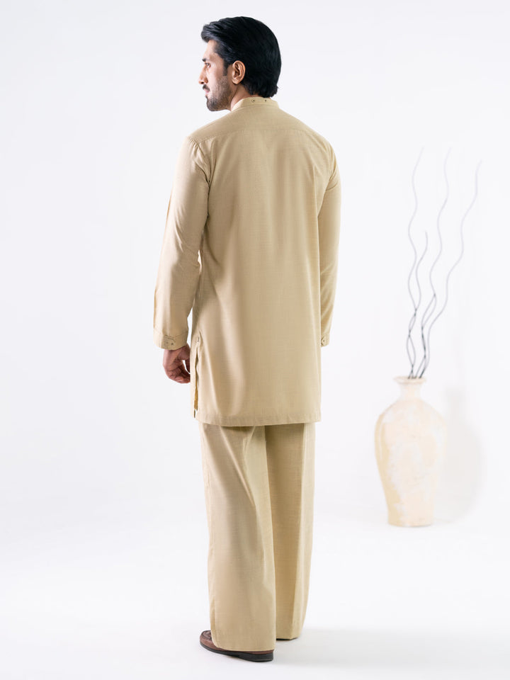 Polyester Beige Kurta Trouser - Almirah