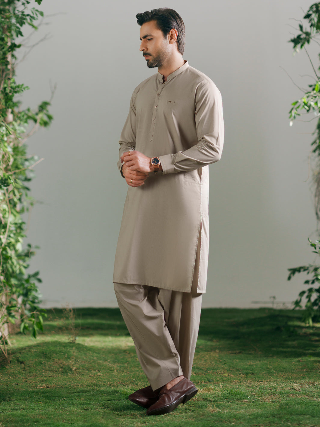 Cotton Beige Shalwar Kameez - Almirah