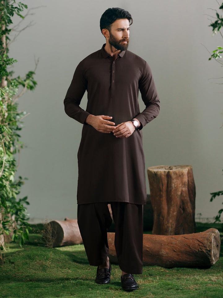 Blended Brown Shalwar Kameez - Almirah