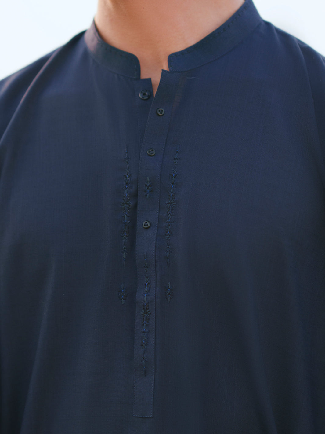 Blended Navy Blue Shalwar Kameez - Almirah
