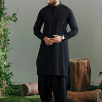 Blended Black Shalwar Kameez - Almirah