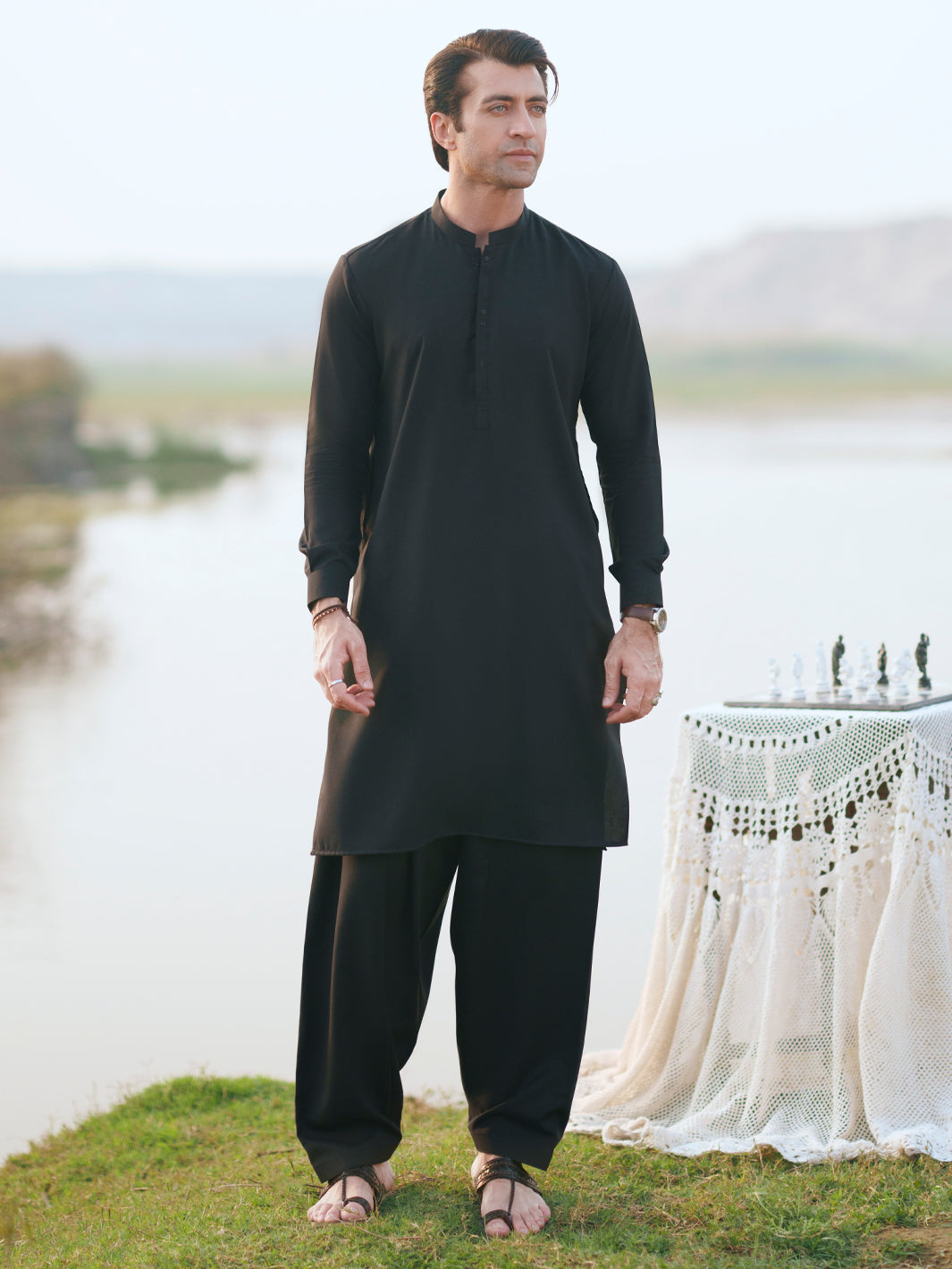 Blended Black Shalwar Kameez - Almirah