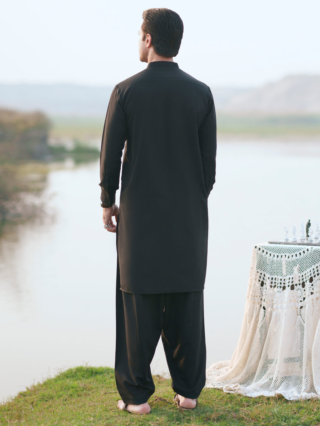 Blended Black Shalwar Kameez - Almirah