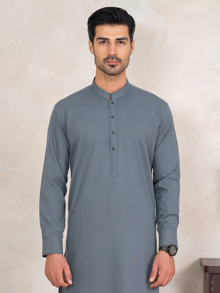 Blended Bluish Grey Shalwar Kameez - Almirah