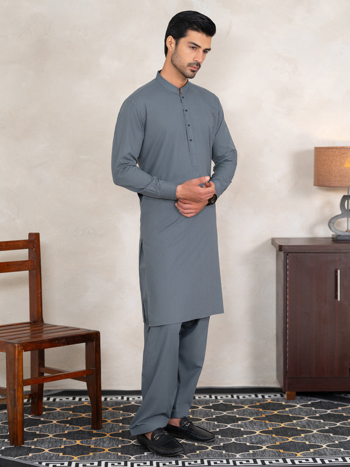 Blended Bluish Grey Shalwar Kameez - Almirah