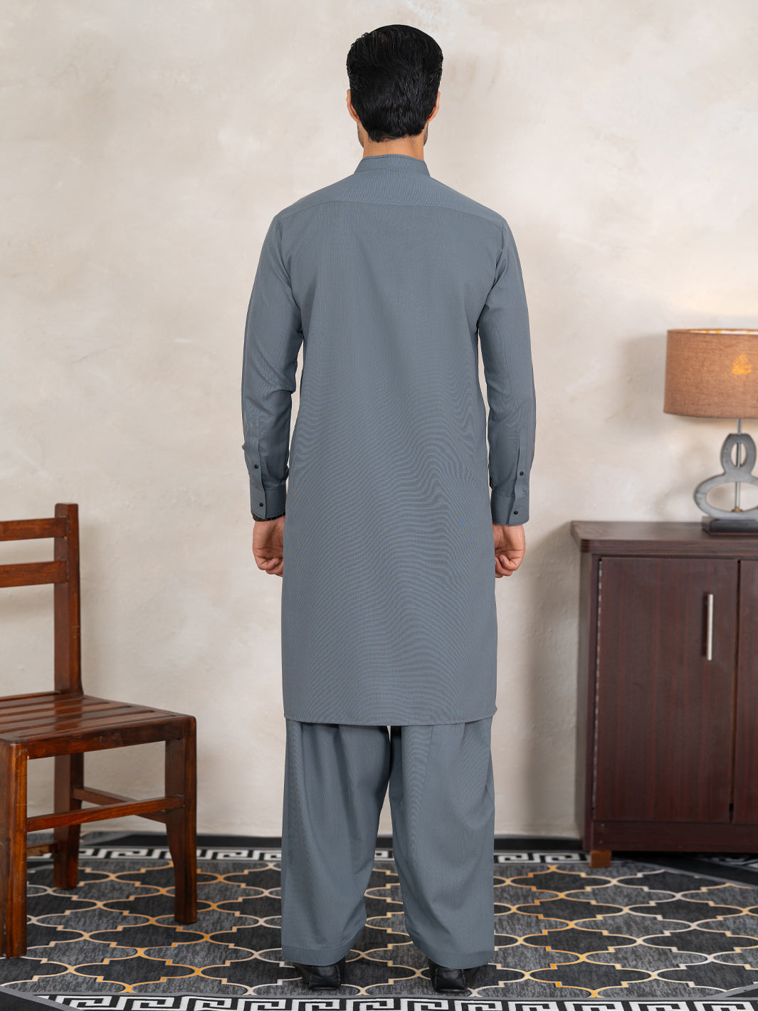 Blended Bluish Grey Shalwar Kameez - Almirah