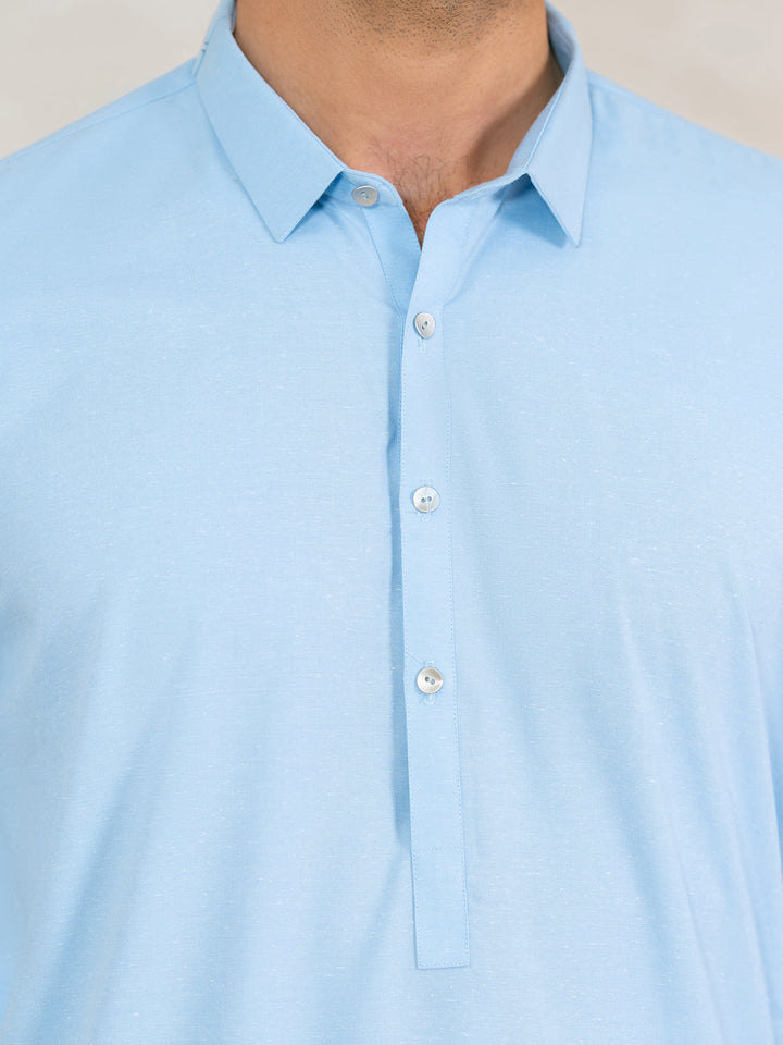 Blended Light Blue Shalwar Kameez - Almirah