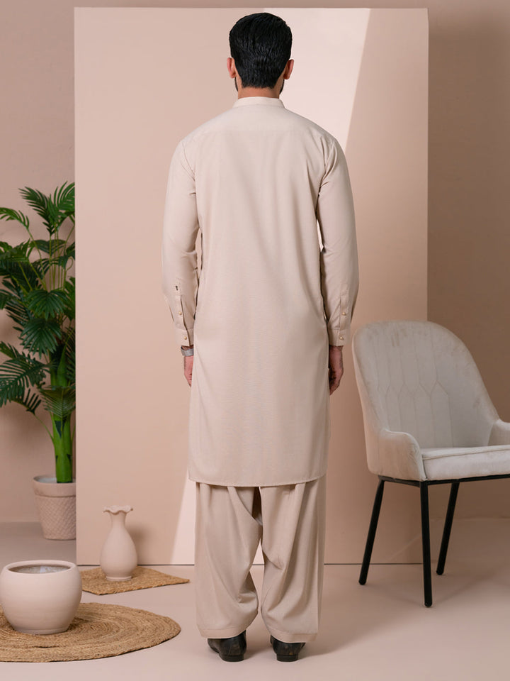 Blended Beige Shalwar Kameez - Almirah