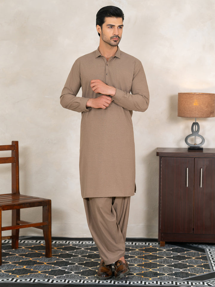 Blended Brown Shalwar Kameez - Almirah