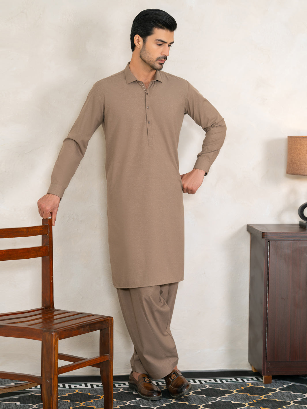 Blended Brown Shalwar Kameez - Almirah