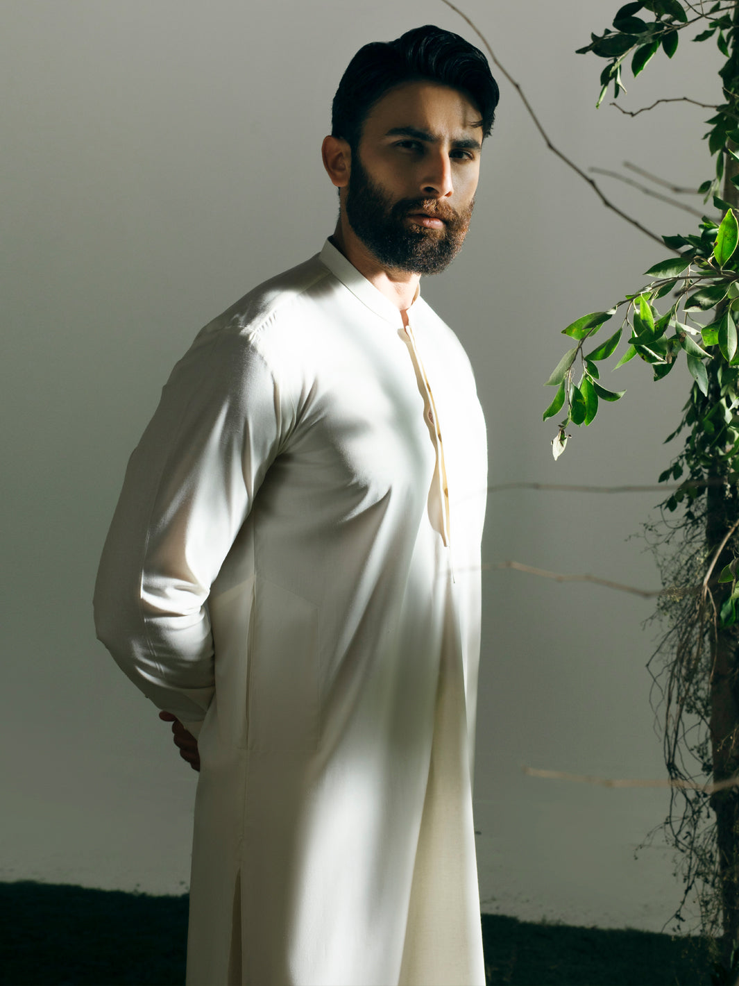 Blended White Shalwar Kameez - Almirah