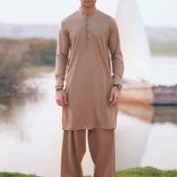 Blended Beige Shalwar Kameez - Almirah
