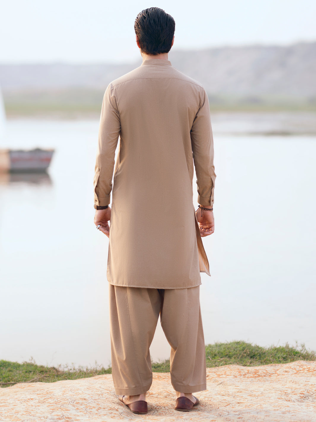 Blended Beige Shalwar Kameez - Almirah