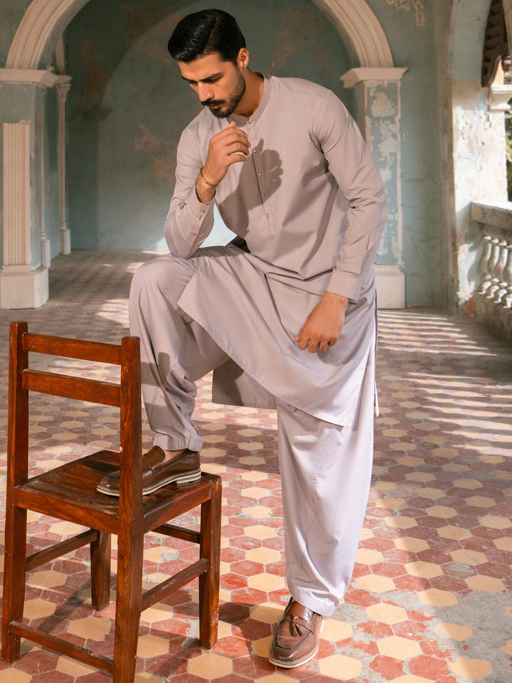 Blended Light Purple Shalwar Kameez - Almirah