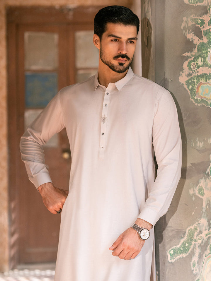 Blended Ice Blue Shalwar Kameez - Almirah