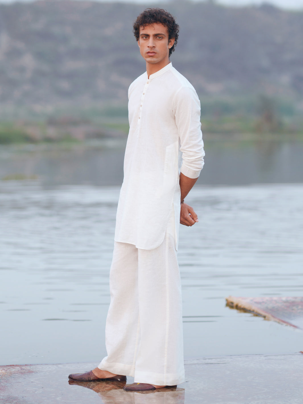Cotton White Kurta Trouser - Almirah