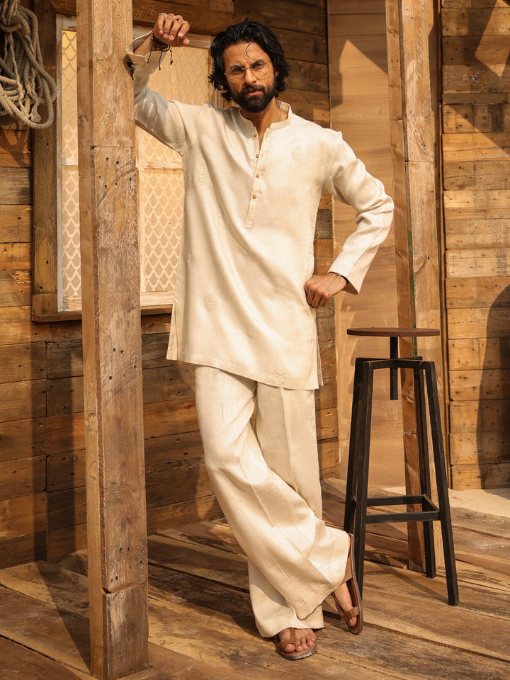 Cotton Off White Kurta Trouser - Almirah