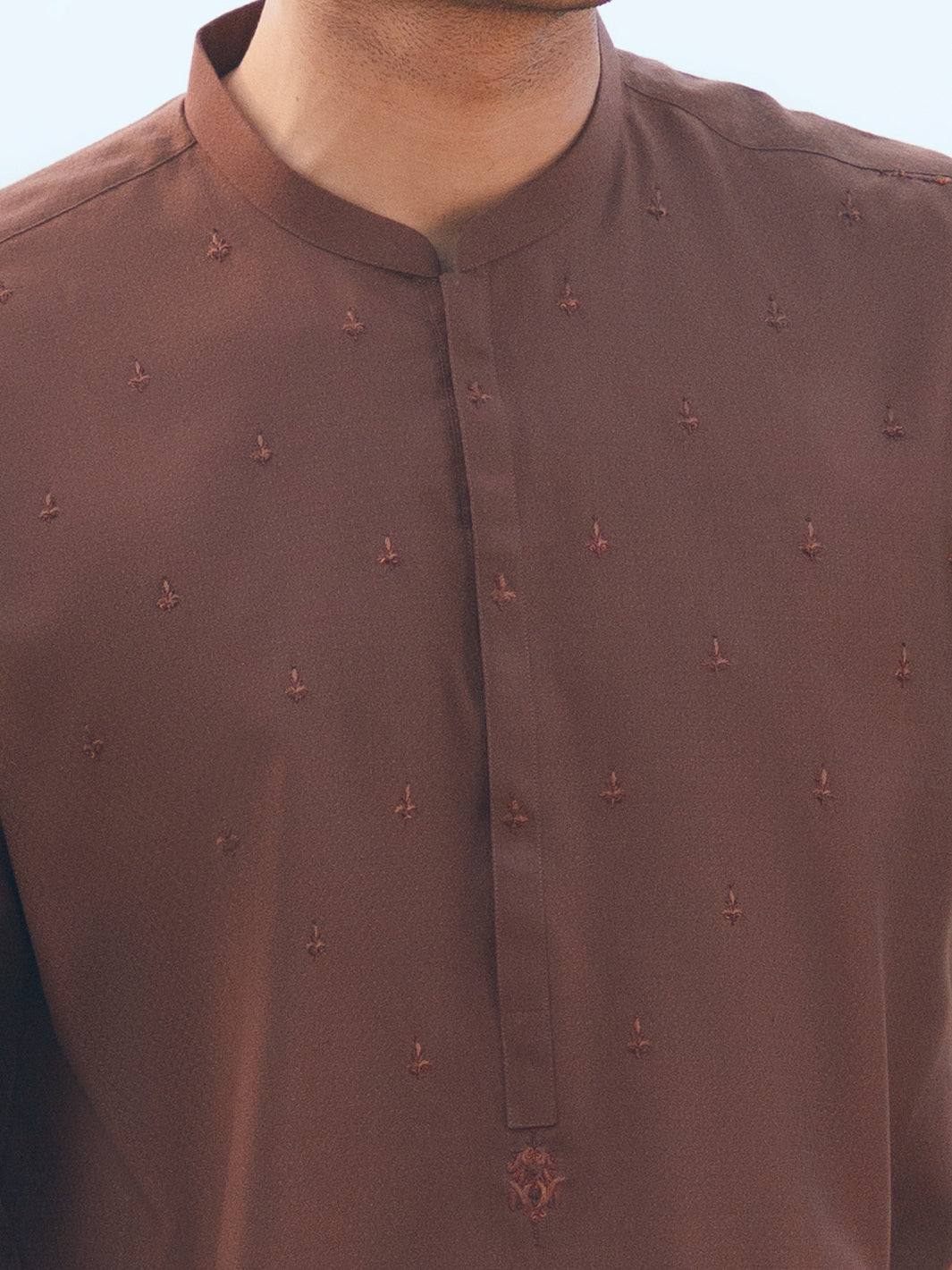 Blended Brown Kurta Trouser - Almirah