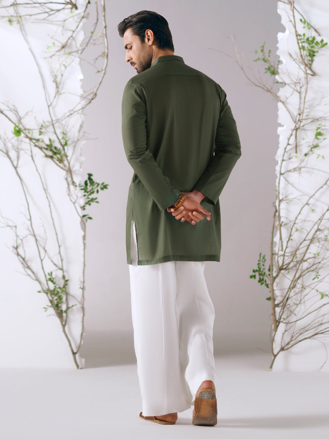 Cotton Dark Green Kurta Trouser - Almirah