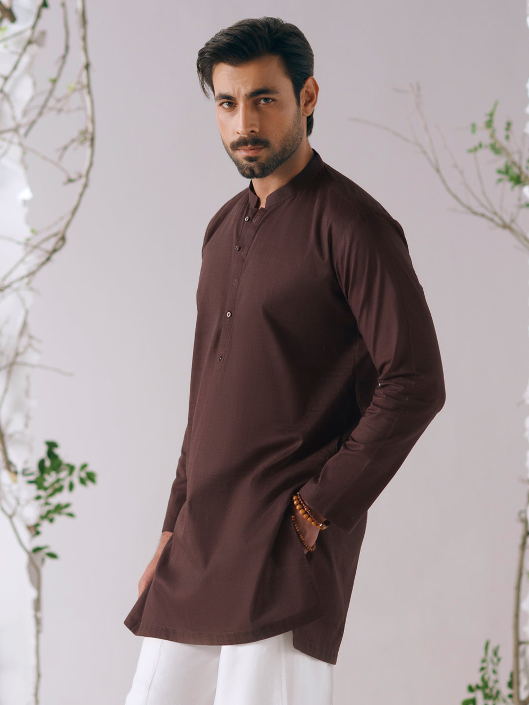Cotton Burgundy Kurta Trouser - Almirah