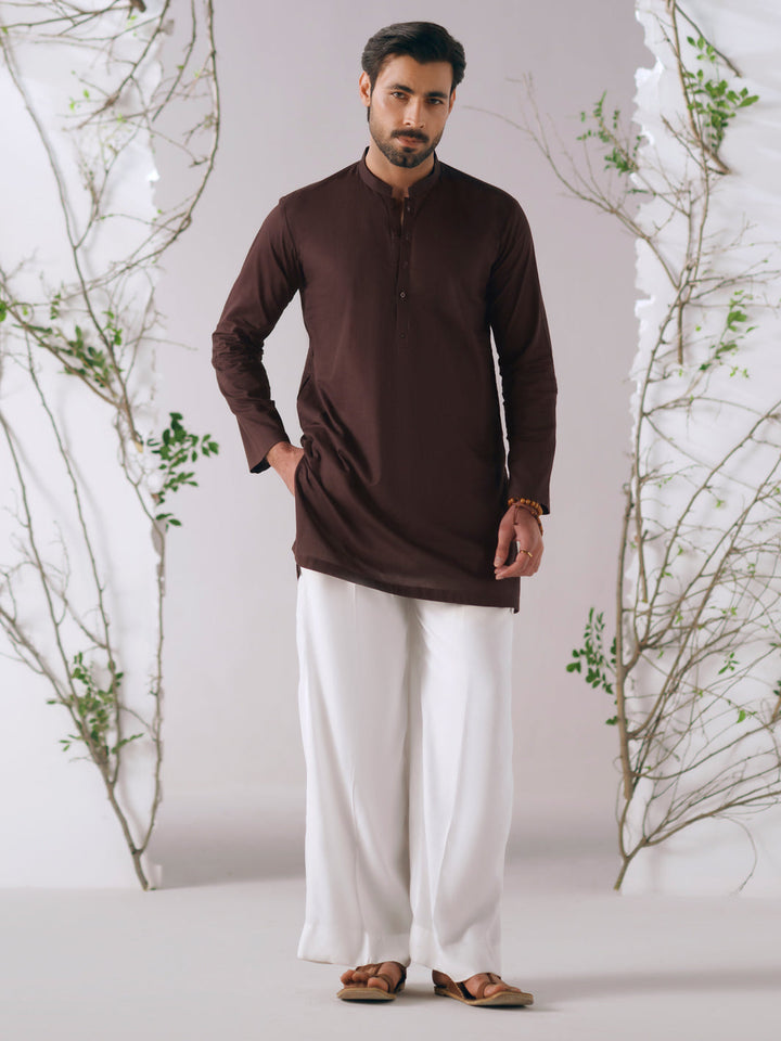 Cotton Burgundy Kurta Trouser - Almirah