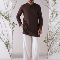 Cotton Burgundy Kurta Trouser - Almirah