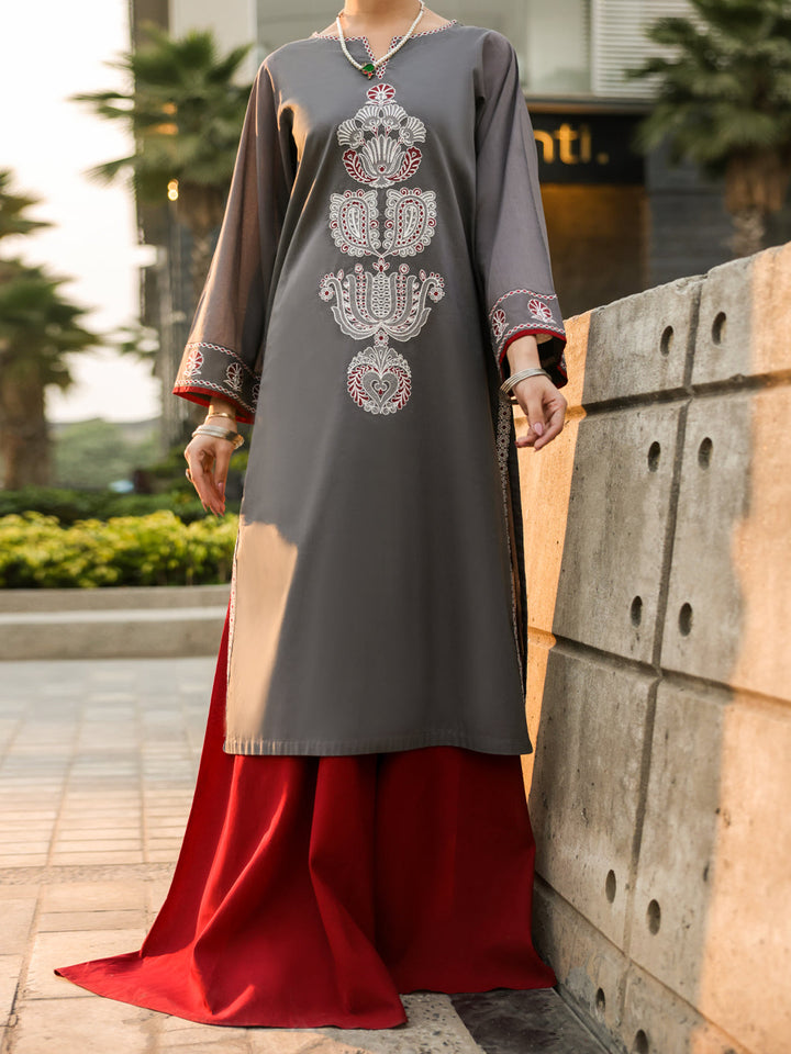 Lawn Grey Trouser - J. Junaid Jamshed