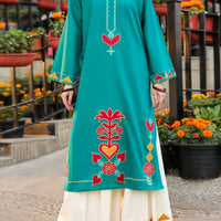 Lawn Teal Kurti - J. Junaid Jamshed