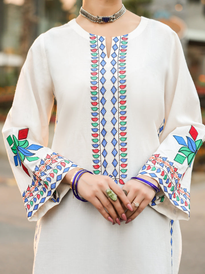 Lawn White Trouser - J. Junaid Jamshed
