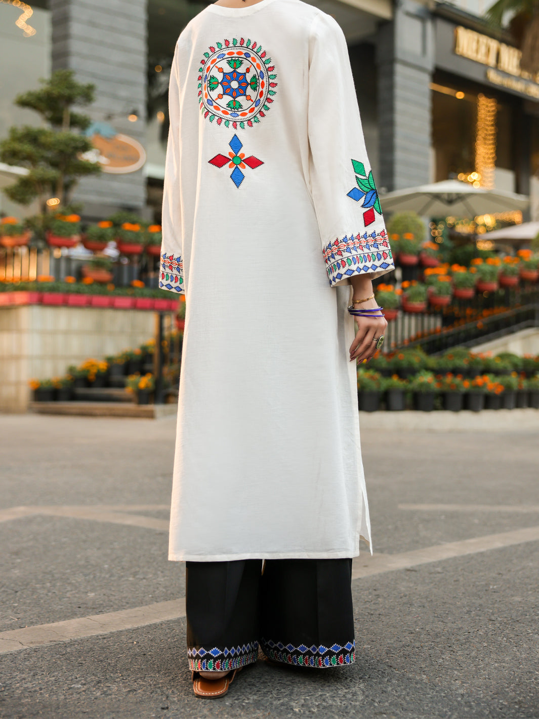 Lawn White Trouser - J. Junaid Jamshed