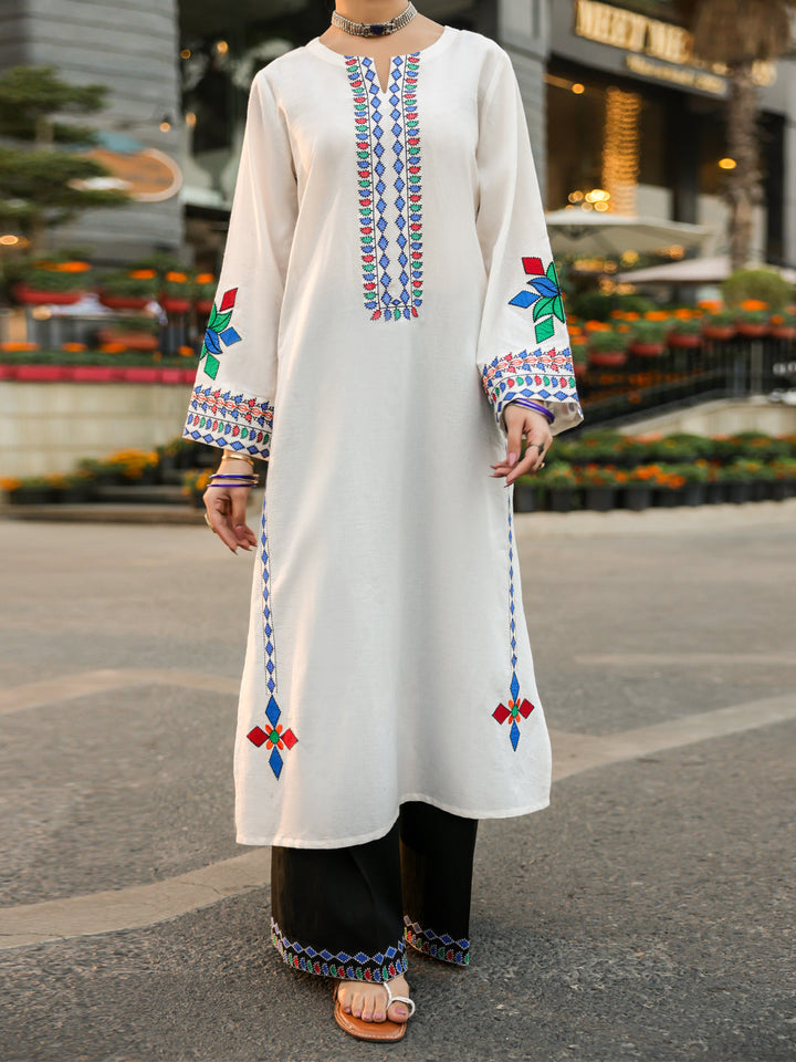 Lawn White Trouser - J. Junaid Jamshed