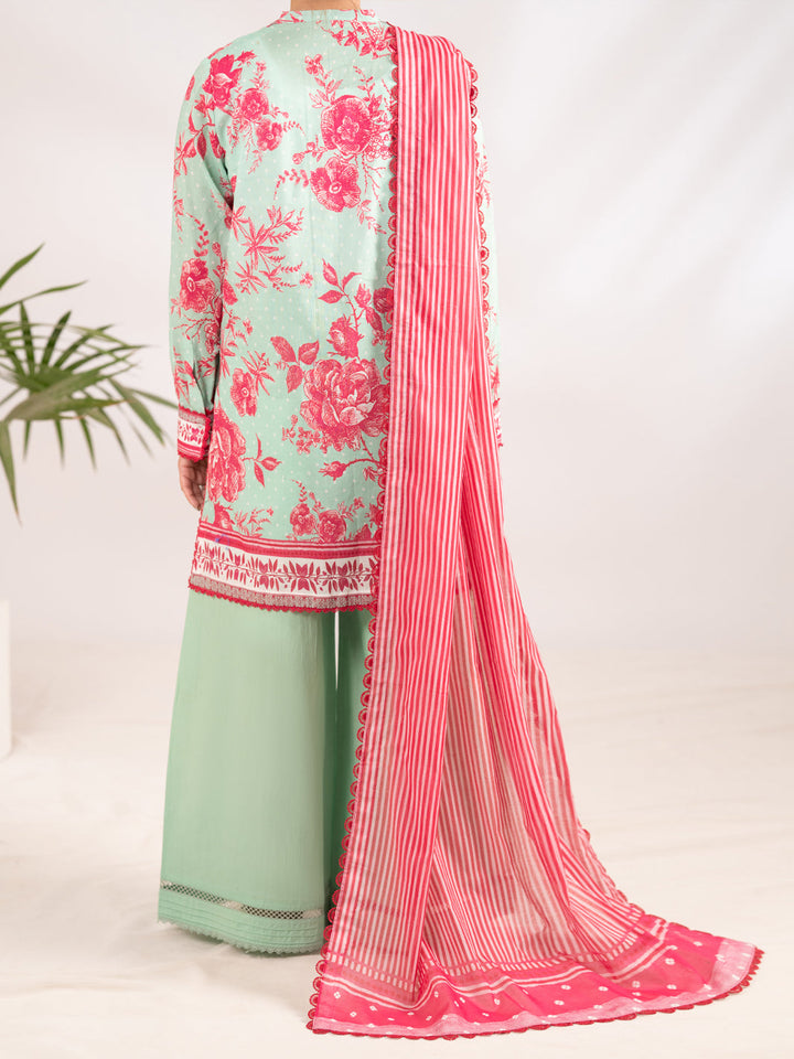 Lawn Aqua Blue Unstitched Suit - Almirah