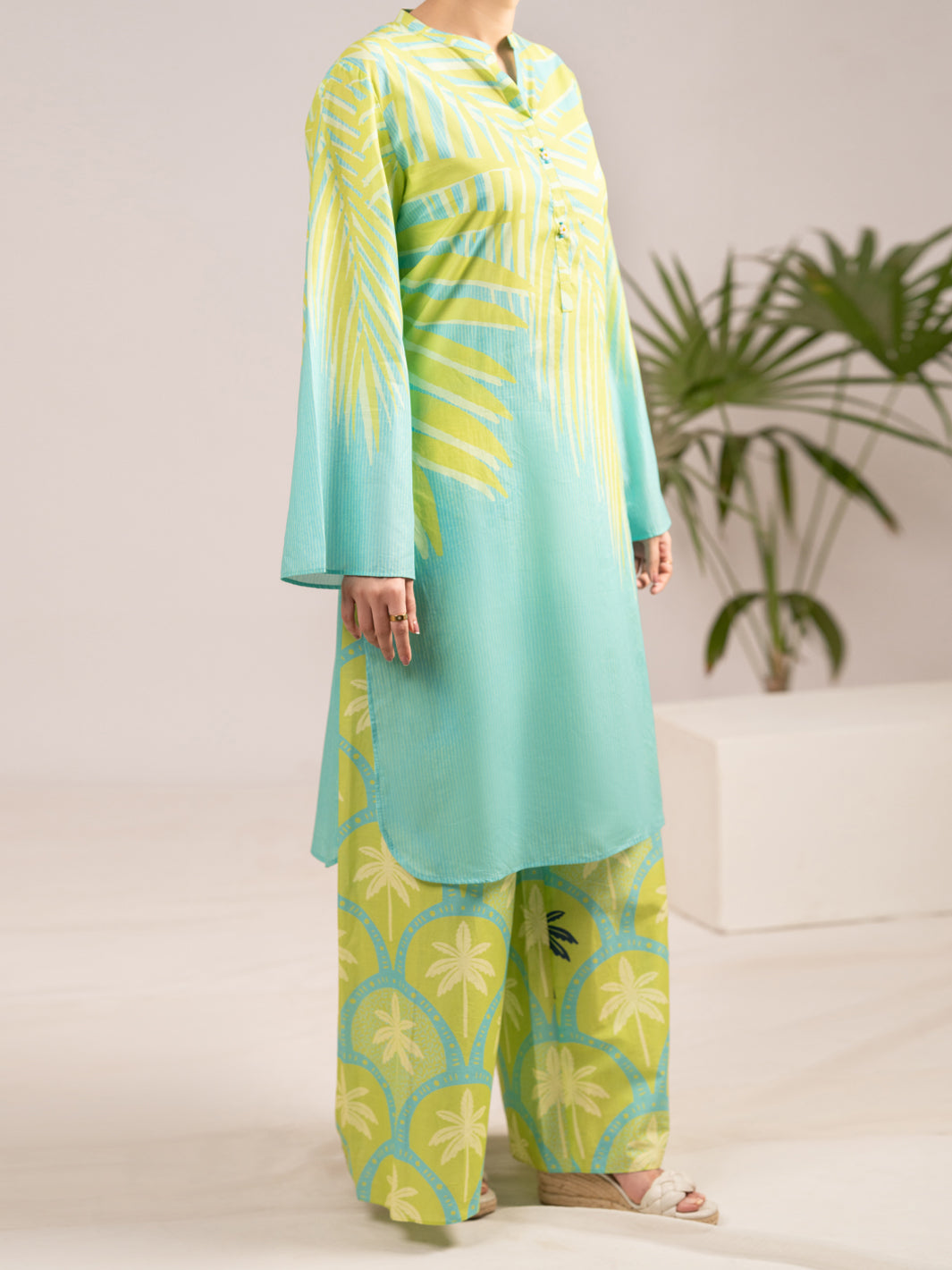 Lawn Aqua Blue Stitched Suit - Almirah