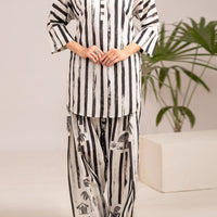 Lawn Black White Stitched Suit - Almirah