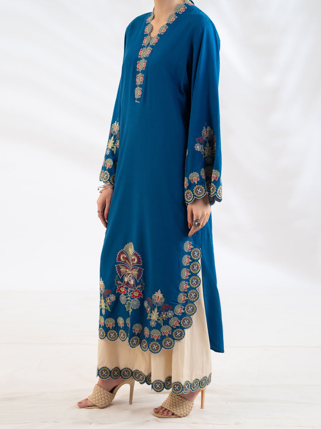 Lawn Blue Kurti- J. Junaid Jamshed