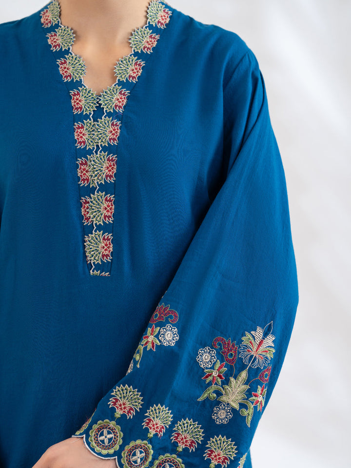 Lawn Blue Kurti- J. Junaid Jamshed